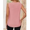 imageZESICA Womens Summer Pleated Tank Top Sleeveless Crewneck Casual Loose Flowy Tops Shirts 2025 Fashion Clothes OutfitsPink