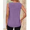 imageZESICA Womens Summer Pleated Tank Top Sleeveless Crewneck Casual Loose Flowy Tops Shirts 2025 Fashion Clothes OutfitsPurple