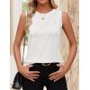imageZESICA Womens Summer Pleated Tank Top Sleeveless Crewneck Casual Loose Flowy Tops Shirts 2025 Fashion Clothes OutfitsWhite