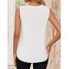 imageZESICA Womens Summer Pleated Tank Top Sleeveless Crewneck Casual Loose Flowy Tops Shirts 2025 Fashion Clothes OutfitsWhite