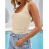 imageZESICA Womens Halter Tank Top 2025 Summer Sleeveless Scoop Neck Backless Shirts Slim Fitted Casual Ruched Crop TopsApricot