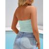imageZESICA Womens Halter Tank Top 2025 Summer Sleeveless Scoop Neck Backless Shirts Slim Fitted Casual Ruched Crop TopsLightgreen