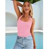 imageZESICA Womens Halter Tank Top 2025 Summer Sleeveless Scoop Neck Backless Shirts Slim Fitted Casual Ruched Crop TopsPink
