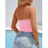 imageZESICA Womens Halter Tank Top 2025 Summer Sleeveless Scoop Neck Backless Shirts Slim Fitted Casual Ruched Crop TopsPink