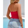 imageZESICA Womens Halter Tank Top 2025 Summer Sleeveless Scoop Neck Backless Shirts Slim Fitted Casual Ruched Crop TopsRed