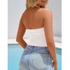 imageZESICA Womens Halter Tank Top 2025 Summer Sleeveless Scoop Neck Backless Shirts Slim Fitted Casual Ruched Crop TopsWhite