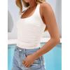 imageZESICA Womens Halter Tank Top 2025 Summer Sleeveless Scoop Neck Backless Shirts Slim Fitted Casual Ruched Crop TopsWhite