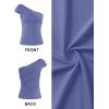 imageZESICA Womens One Shoulder Tank Tops 2025 Summer Sleeveless Going Out T Shirts Knit Slim Fit Fashion Tee TopDusty Blue