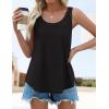 imageZESICA Womens Summer Eyelet Tank Tops Loose Trendy Scoop Neck Sleeveless Flowy ShirtsBlack