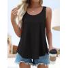 imageZESICA Womens Summer Eyelet Tank Tops Loose Trendy Scoop Neck Sleeveless Flowy ShirtsBlack