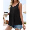 imageZESICA Womens Summer Eyelet Tank Tops Loose Trendy Scoop Neck Sleeveless Flowy ShirtsBlack