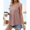 imageZESICA Womens Summer Eyelet Tank Tops Loose Trendy Scoop Neck Sleeveless Flowy ShirtsDarkpink