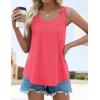 imageZESICA Womens Summer Eyelet Tank Tops Loose Trendy Scoop Neck Sleeveless Flowy ShirtsPeach