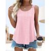 imageZESICA Womens Summer Eyelet Tank Tops Loose Trendy Scoop Neck Sleeveless Flowy ShirtsPink