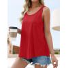 imageZESICA Womens Summer Eyelet Tank Tops Loose Trendy Scoop Neck Sleeveless Flowy ShirtsRed