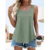 imageZESICA Womens Summer Eyelet Tank Tops Loose Trendy Scoop Neck Sleeveless Flowy ShirtsSage