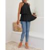 imageZESICA Womens Summer Halter Tank Tops Casual Sleeveless Ruffle Tiered Layered Chiffon Flowy Blouse ShirtsBlack