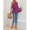 imageZESICA Womens Summer Halter Tank Tops Casual Sleeveless Ruffle Tiered Layered Chiffon Flowy Blouse ShirtsEggplant