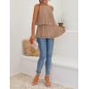 imageZESICA Womens Summer Halter Tank Tops Casual Sleeveless Ruffle Tiered Layered Chiffon Flowy Blouse ShirtsKhaki
