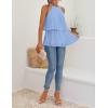 imageZESICA Womens Summer Halter Tank Tops Casual Sleeveless Ruffle Tiered Layered Chiffon Flowy Blouse ShirtsLightblue