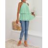 imageZESICA Womens Summer Halter Tank Tops Casual Sleeveless Ruffle Tiered Layered Chiffon Flowy Blouse ShirtsLihgt Green