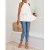 imageZESICA Womens Summer Halter Tank Tops Casual Sleeveless Ruffle Tiered Layered Chiffon Flowy Blouse ShirtsWhite