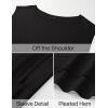 imageZESICA Womens Summer Off The Shoulder Knit Tops 2025 Casual Short Sleeve Oversized Tunic T ShirtBlack