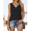 imageZESICA Womens Summer Tank Top Sleeveless V Neck Lace Loose Fit Basic Tops Shirts 2025 Fashion ClothesBlack