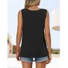 imageZESICA Womens Summer Tank Top Sleeveless V Neck Lace Loose Fit Basic Tops Shirts 2025 Fashion ClothesBlack