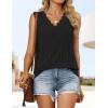 imageZESICA Womens Summer Tank Top Sleeveless V Neck Lace Loose Fit Basic Tops Shirts 2025 Fashion ClothesBlack