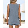 imageZESICA Womens Summer Tank Top Sleeveless V Neck Lace Loose Fit Basic Tops Shirts 2025 Fashion ClothesBlue