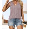 imageZESICA Womens Summer Tank Top Sleeveless V Neck Lace Loose Fit Basic Tops Shirts 2025 Fashion ClothesDustypink