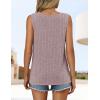 imageZESICA Womens Summer Tank Top Sleeveless V Neck Lace Loose Fit Basic Tops Shirts 2025 Fashion ClothesDustypink