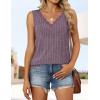 imageZESICA Womens Summer Tank Top Sleeveless V Neck Lace Loose Fit Basic Tops Shirts 2025 Fashion ClothesFuchsia