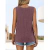 imageZESICA Womens Summer Tank Top Sleeveless V Neck Lace Loose Fit Basic Tops Shirts 2025 Fashion ClothesFuchsia