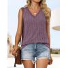 imageZESICA Womens Summer Tank Top Sleeveless V Neck Lace Loose Fit Basic Tops Shirts 2025 Fashion ClothesFuchsia