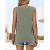 imageZESICA Womens Summer Tank Top Sleeveless V Neck Lace Loose Fit Basic Tops Shirts 2025 Fashion ClothesGreen