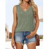 imageZESICA Womens Summer Tank Top Sleeveless V Neck Lace Loose Fit Basic Tops Shirts 2025 Fashion ClothesGreen