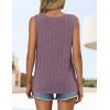imageZESICA Womens Summer Tank Top Sleeveless V Neck Lace Loose Fit Basic Tops Shirts 2025 Fashion ClothesPurple