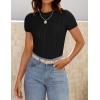 imageZESICA Womens Trendy Short Sleeve Sweater Shirts Spring Summer Cable Knit Pullover TopsBlack