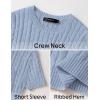 imageZESICA Womens Trendy Short Sleeve Sweater Shirts Spring Summer Cable Knit Pullover TopsBlue