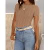 imageZESICA Womens Trendy Short Sleeve Sweater Shirts Spring Summer Cable Knit Pullover TopsToffee