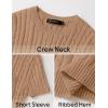 imageZESICA Womens Trendy Short Sleeve Sweater Shirts Spring Summer Cable Knit Pullover TopsToffee