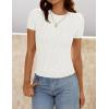 imageZESICA Womens Trendy Short Sleeve Sweater Shirts Spring Summer Cable Knit Pullover TopsWhite