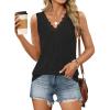 imageZESICA Womens Summer Tank Top Sleeveless V Neck Lace Loose Fit Basic Tops Shirts 2025 Fashion ClothesBlack