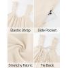 imageZESICA Womens Sleeveless V Neck Jumpsuits Summer Casual Loose One Piece Overalls Oversized Wide Leg Rompers with PocketsApricot