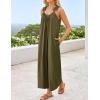 imageZESICA Womens Sleeveless V Neck Jumpsuits Summer Casual Loose One Piece Overalls Oversized Wide Leg Rompers with PocketsArmy