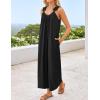 imageZESICA Womens Sleeveless V Neck Jumpsuits Summer Casual Loose One Piece Overalls Oversized Wide Leg Rompers with PocketsBlack