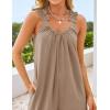 imageZESICA Womens Sleeveless V Neck Jumpsuits Summer Casual Loose One Piece Overalls Oversized Wide Leg Rompers with PocketsKhaki