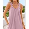 imageZESICA Womens Sleeveless V Neck Jumpsuits Summer Casual Loose One Piece Overalls Oversized Wide Leg Rompers with PocketsPink